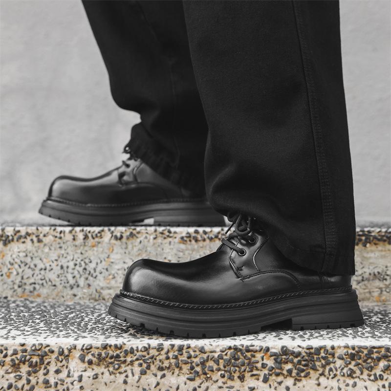 New Martin Boots Men's Lightweight and Versatile Thick-soled Heightening British Style Autumn and Winter Velvet Boots Shoes 70069-J