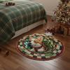 Christmas Tree Decoration Mat 40cm 3D Christmas Circular Carpet Washable Anti Slip Carpet New Year Atmosphere Mat Decoration for
