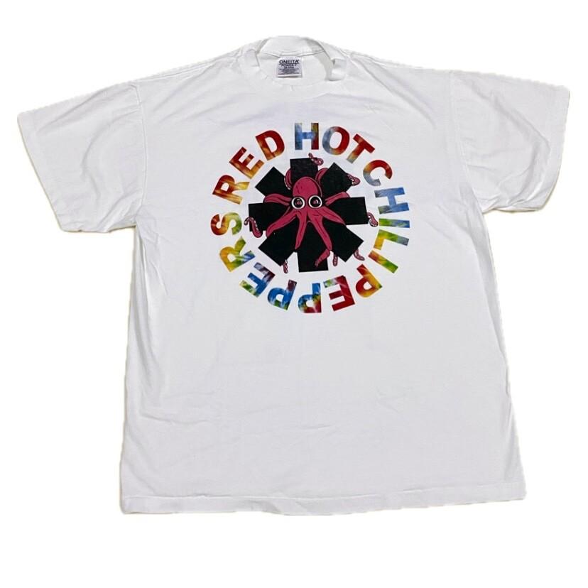 Винтажная футболка Red Hot Chili Peppers Octopus Tour с одинарным швом Мужские Женские Футболки Топ РЕПРИНТ