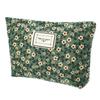 VOCOSTE Floral Print Makeup Large Capacity Makeup Pouch for Coin and Green Bag, Women, Purse, Foundation, Lipstick, Brushes,