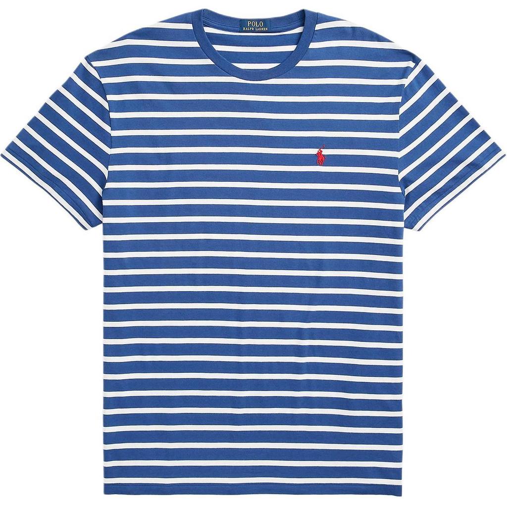 Polo Ralph Lauren Полосатая футболка с круглым вырезом и коротким рукавом для мужчин, цвет синий 710934662-001