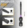 Ударные биты для отвертки Torx T7-T50, шестигранный хвостовик 1/4", магнитные, без отверстия, защищенные от взлома, 6-лучевая звезда, биты для шуруповерта, электроинструмент