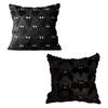 Halloween Pillow Cover 18"x18" Ghost Throw Pillow Cover Plush Bat Zippered Pillow Case for Home Living Room Bedroom Decoration
