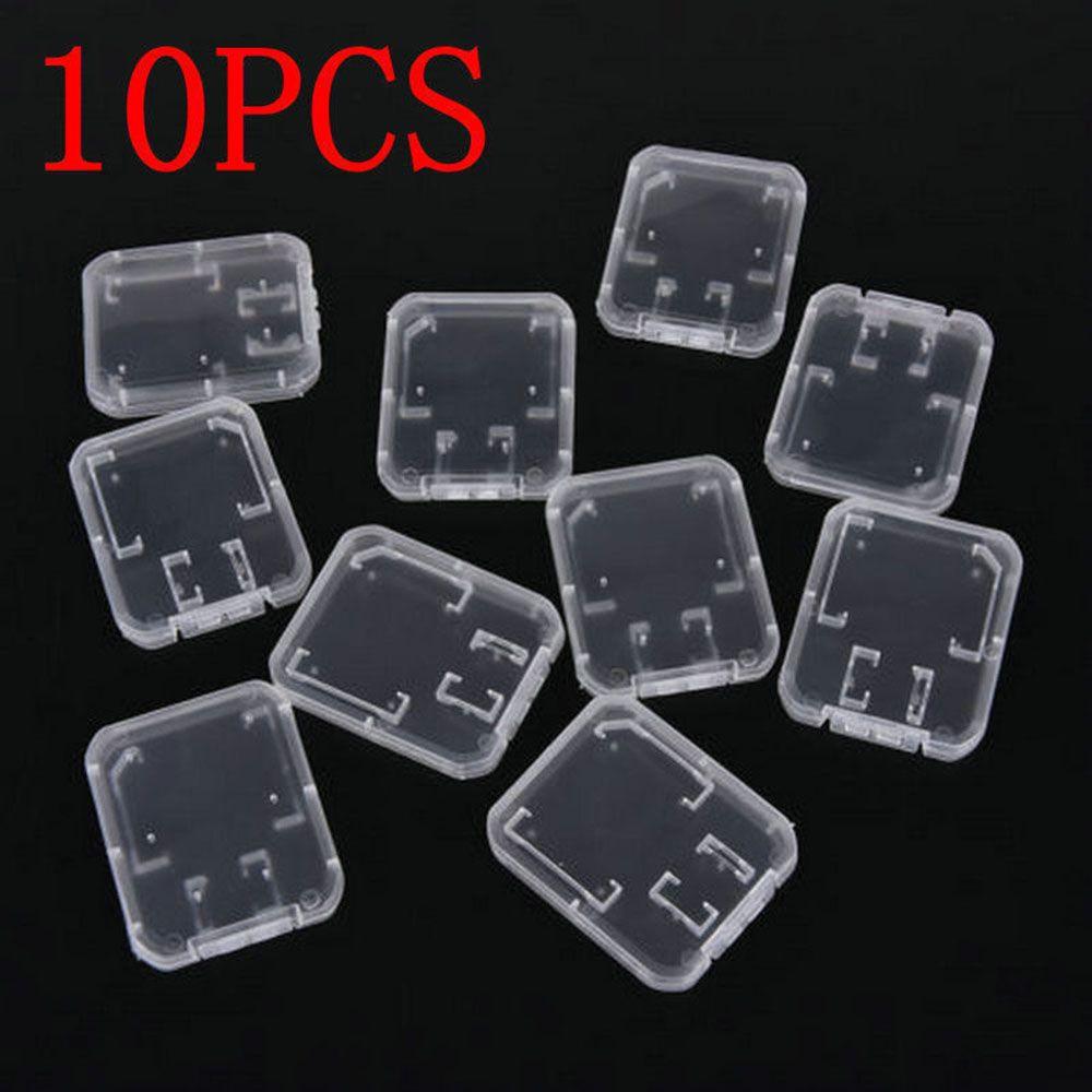 10PCS Clear Standard Holder Memory Card Case Transparent Storage Box SD/TF SDHC Card