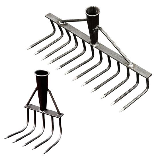 Steel Weeding Rake Detachable Gardening Hand Weeder Heavy-Duty Weeding Rake for Soil Loosening Raking Vegetable Field