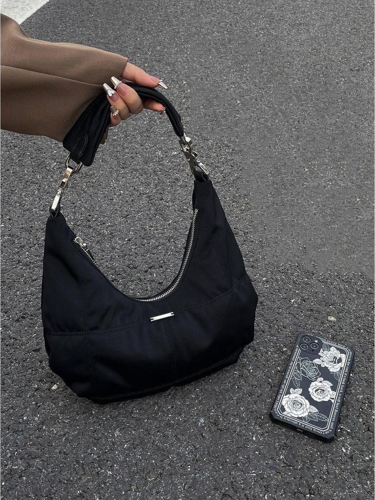 Черная сумка через плечо в стиле ретро Crescent - нишевый дизайн, повседневная мода