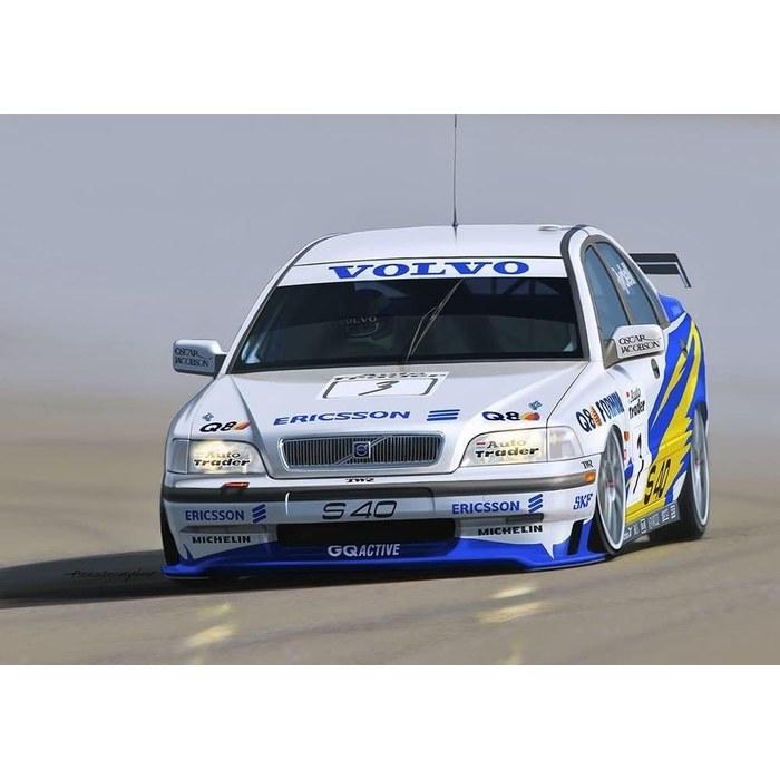 Platz NuNu Volvo S40 1997 BTCC Brown's Hatch Winner 1/24 Scale Model Kit PN24034HE, 189mm, with 3D-Printed Front Grill & Bonnet Pins
