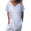 Весенне-летняя новая футболка с рукавами летучая мышь, V-образным вырезом и однотонной расцветкой, повседневная женская одежда