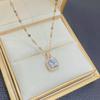 Изысканное женское квадратное колье с микропаве - Блестящая корейская цепочка для ключицы