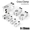 1Pcs Vertical Fixed Diameter Steel Pipe Fixing Bracket Aluminum Alloy Fastening Cross Clip