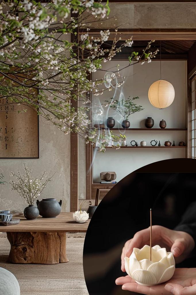 Lotus-shaped Incense Burner for Buddhist Altars, with a 9-hole Brass Incense Holder. Made from Natural Ivory. Mini Incense Burnerincense Holder.