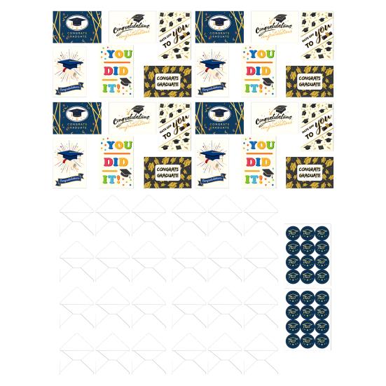 Набор поздравительных открыток с окончанием учебы 2026, открытка на степень бакалавра с конвертами и наклейками, вдохновляющая поздравительная открытка с персонализированным сообщением об окончании учебы