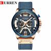 CURREN 8329 Модные мужские водонепроницаемые многофункциональные часы-хронограф с шестью стрелками и большим циферблатом