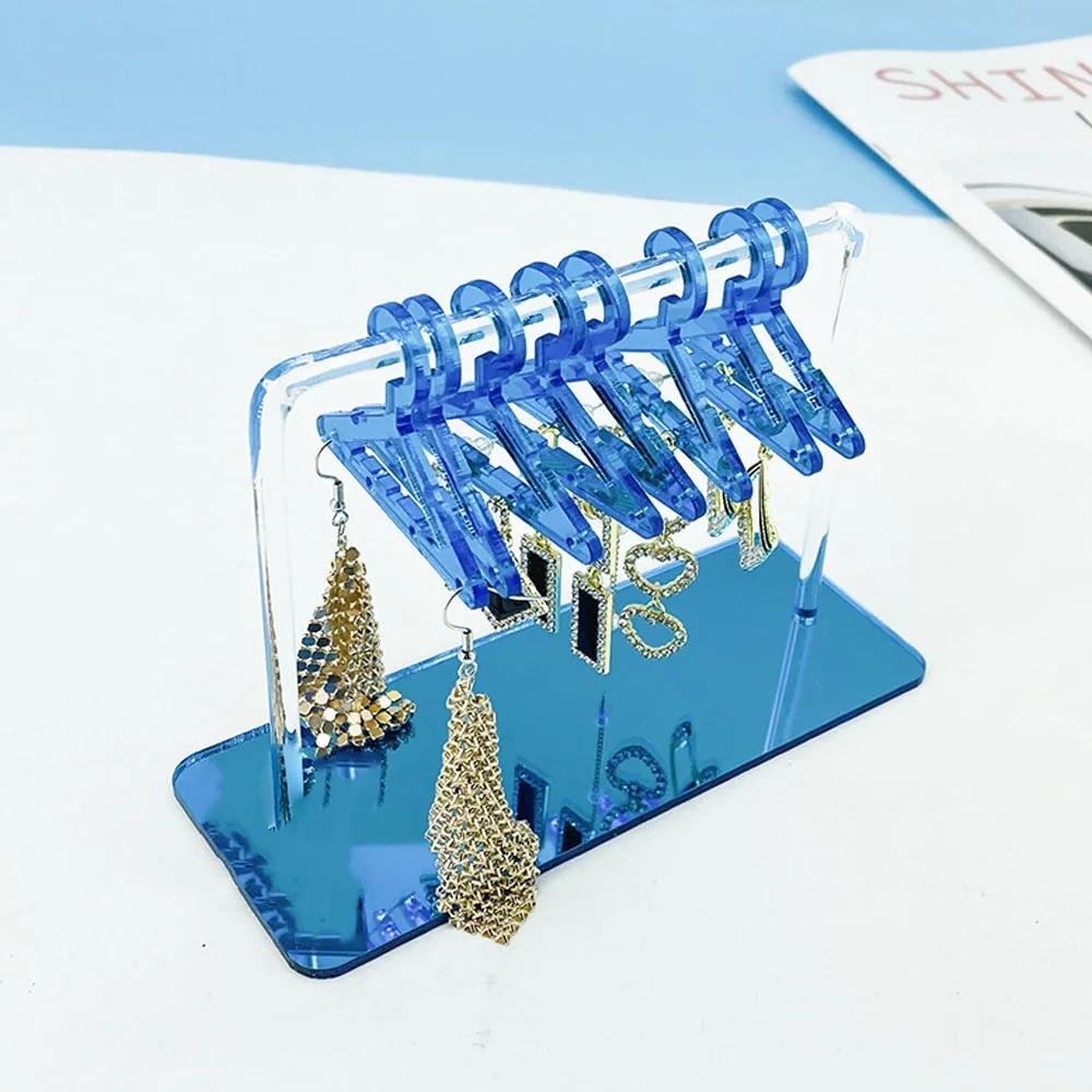 Coat Hanger Shape Acrylic Earrings Display Stand Polymer Clay Soft Pottery Earrings Holders Tabletop Jewelry Display Organizers
