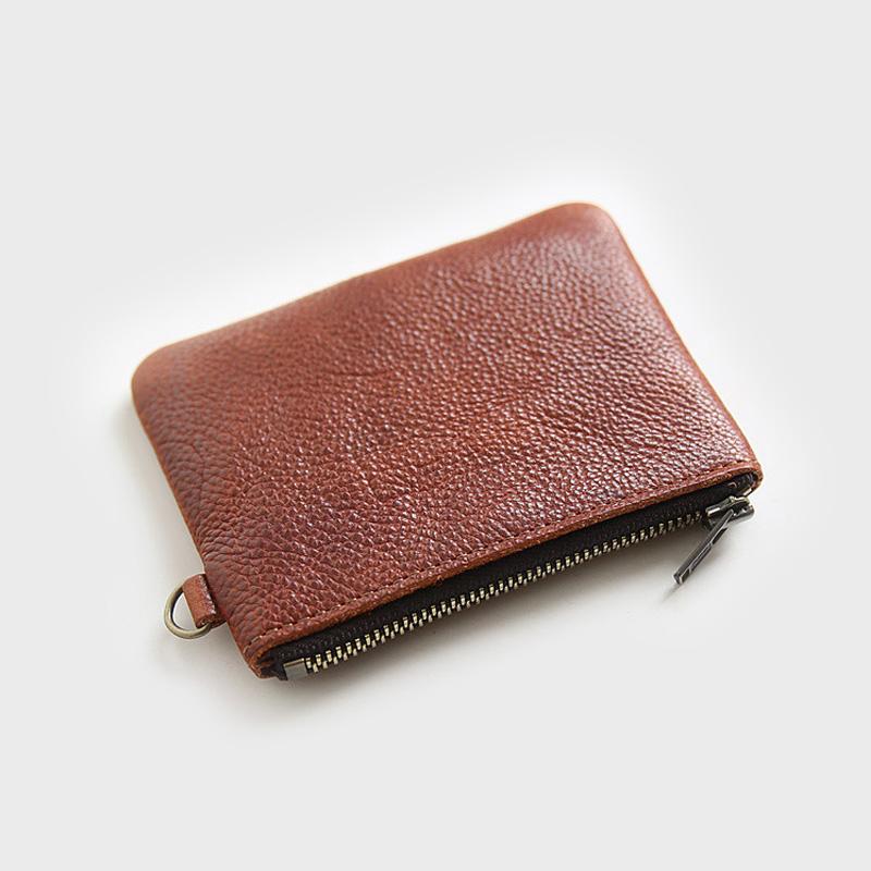 Кошелек ручной работы из кожи для мелочи, мини-кошелек для мелочи, винтажная сумка для ключей и монет на молнии