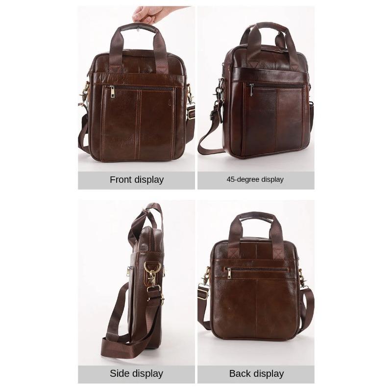 Новая мужская сумка, 100% натуральная кожа, на плечо, кроссбоди, вертикальный портфель, деловая сумка для командировок, сумка-мессенджер для 13,3-дюймового iPad