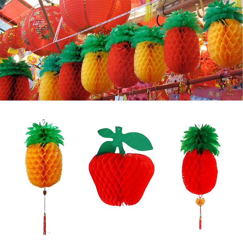 Очаровательные фонарики в виде ананасов и яблок, созданные для красочного декора на Счастливый Новый год и для празднований