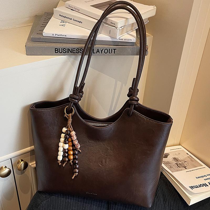 Ретро Сумка-подмышка с высокой привлекательностью, Вместительная сумка для поездок на работу, Простая сумка-тоут через плечо