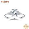 Tancise Classic 925 Sterling Silver Zircon Ring Ladies Jewelry Wedding Promise Party Gift