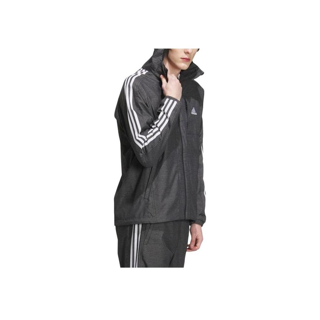 Adidas Куртка с капюшоном и полосатым принтом в виде букв, мужская куртка, черная IK7325