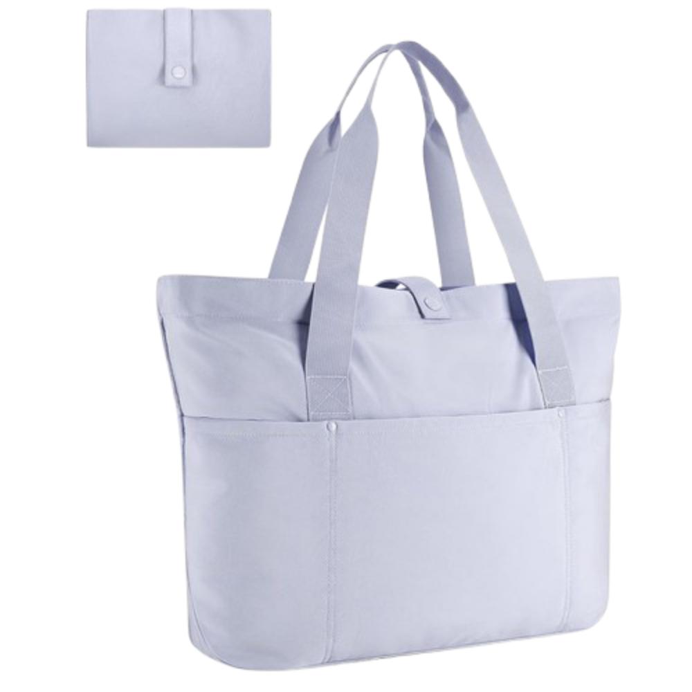 Zipper Foldable Tote Bag Portable Shoulder Handbag Hand-held Large Shoulder Bag  Women