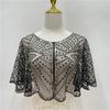 Vintage Sequin Short Cape Beaded Decoration Party Short Cover Up Dress