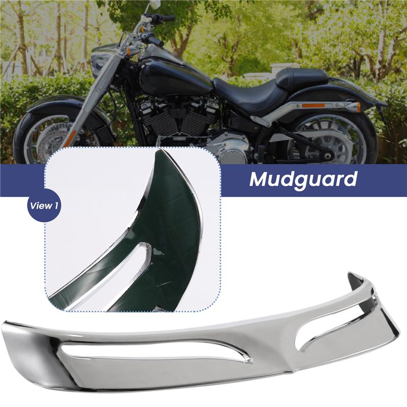 Motorcycle Chrome Rear Mud Flap Trailing Edge Cover Mudguard Flare Trim Tip For 2007-2016 Flstf Softail Fatboy