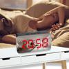 LED Mirror Alarm Clock Digital Snooze Table Clock Wake Up Light Electronic Clock with Date Temperature Display