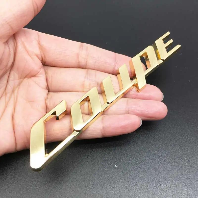 Car 3D Metal COUPE Logo Sticker For Renault KIA Toyota Nissan Honda Accessories Logo Car Body Trunk Emblems Badge Decal Sticker AA12