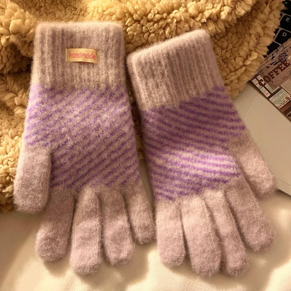 One Size Winter Touch Screen Gloves Polyester Thick Fleece Lined Gloves For Student