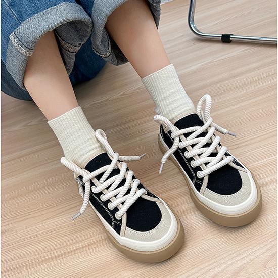 Летняя дышащая парусиновая обувь, женская универсальная студенческая обувь для скейтбординга, повседневная обувь на толстой подошве, модная обувь