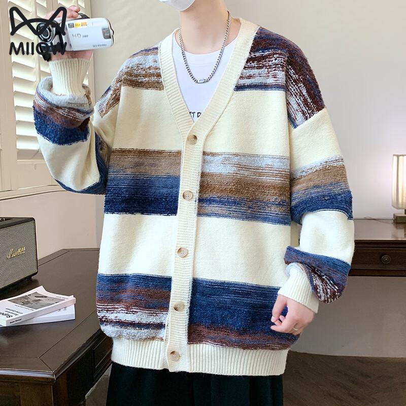 Miiow Unisex Retro V-Neck Knit Cardigan