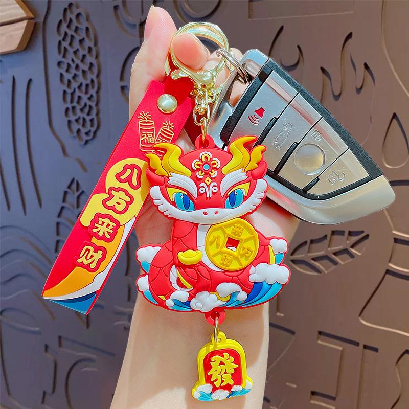 Китайский зодиакальный брелок в виде змеи, милый мультяшный брелок в виде змеи, изысканный рюкзак, украшения, аксессуары, подарки