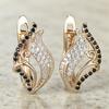 Элегантные серьги-капли с изогнутыми полыми листьями из циркона для женщин, золотые, для свадебной вечеринки, ювелирные изделия, подарки