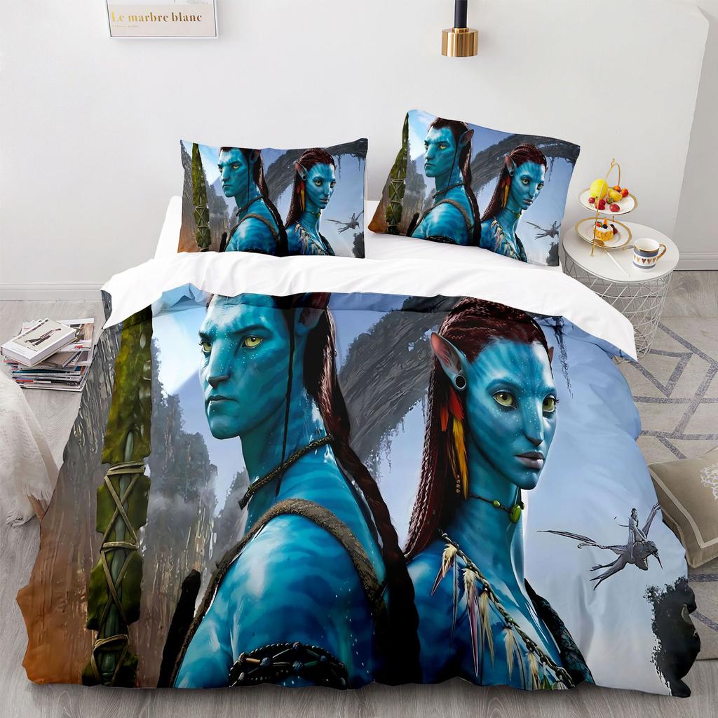 Anime Movie Avatar The Way of Water Printed Bedding Sets Exquisite Bed Supplies Set Duvet Cover Bed Comforter Set Bedding Set