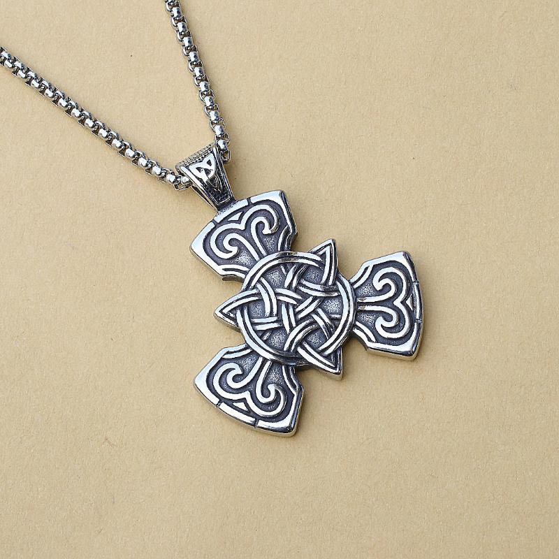 Европейский и американский кулон-ожерелье из титановой стали с кельтским витым узором серии «Викинг»