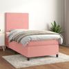 Box Spring Bed with Mattress Pink 90 x 190 cm Velvet