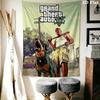 Grand Theft Auto Wall Tapestry Aesthetic Wall Hanging Printed Fabric Blanket Decorative Tapestries for Bedroom Living Room Home Decor