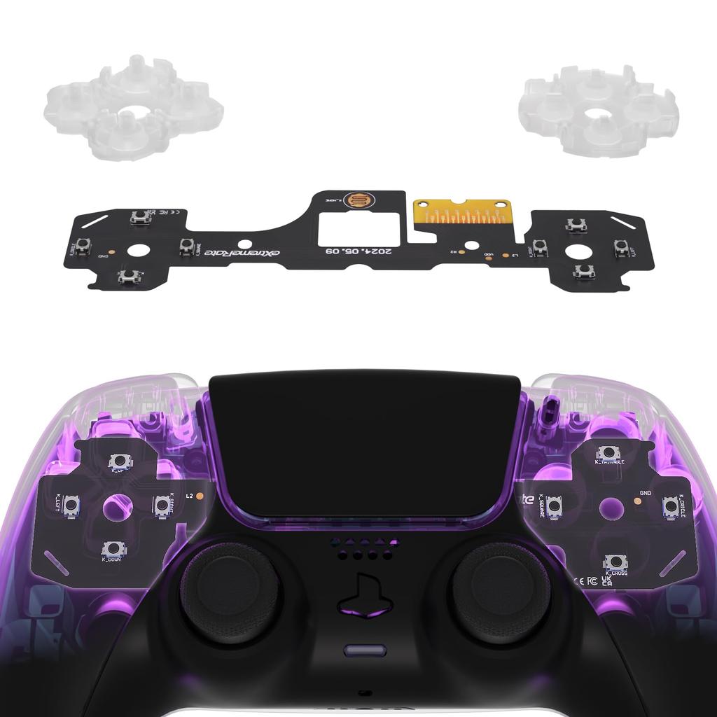 eXtremeRate Face Clicky Kit Compatible with PS5 Controller Face Custom Hard Silicone Tactile Switch Directional Button Action Mouse Click Kit for PS5