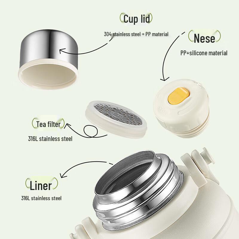 Joyoung 316L Stainless Steel 1.3L Thermos Water Bottle