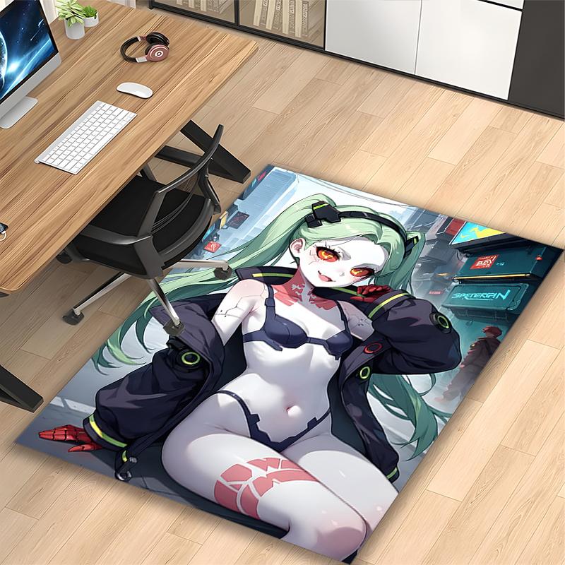 1pc Digital Printed Chair Rug for Home Office Use, Anime Demon Girl Portrait Carpet Appropriate for All Seasons, Soft Area Carpet