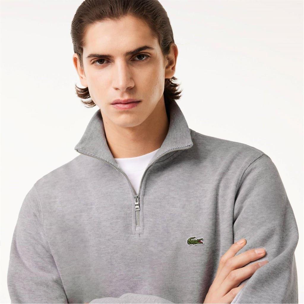 Lacoste Mens Interlock Quarter Zip Sweatshirt