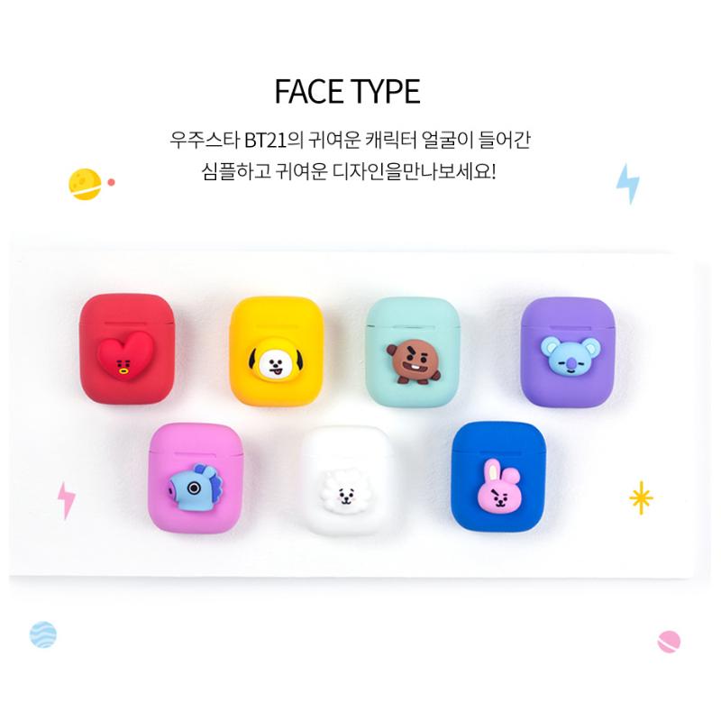 Официальный силиконовый чехол BTS BT21 для AirPods, новый для Apple, для AirPods 1, для AirPods 2