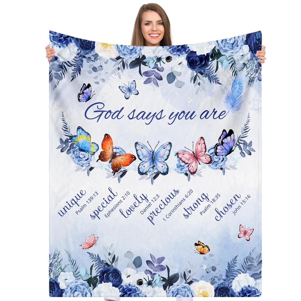 Super Soft Funny Butterfly Throw Blanket Cozy Fleece Fuzzy Plush Flannel Blanket for Travel Camping Living Room Sofa Decor Gift