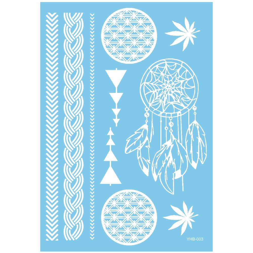 Waterproof White Tattoo Stickers Lace Flower Long-lasting Butterfly Tattoo Stickers Ethnic Style Temporary Tattoo Stickers