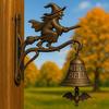 Halloween Witch Bell Vintage Metal Welcome Doorbell Shopkeeper Bell Home Office Entrance Door Wall Mount Decorative Bell