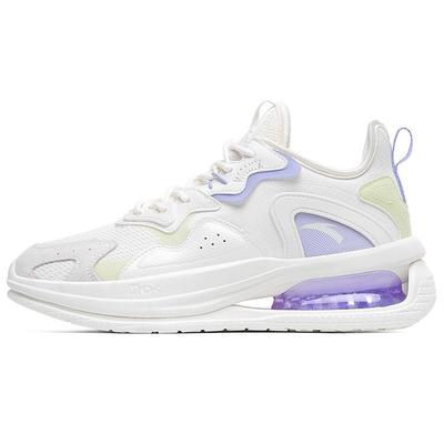 Низкие амортизирующие нескользящие износостойкие спортивные повседневные туфли женские кроссовки белые фиолетовые 122138812-2