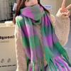 Korean Style Women's Cashmere Shawl Twisted Tassel Long Wool Tassel Scarf  Student