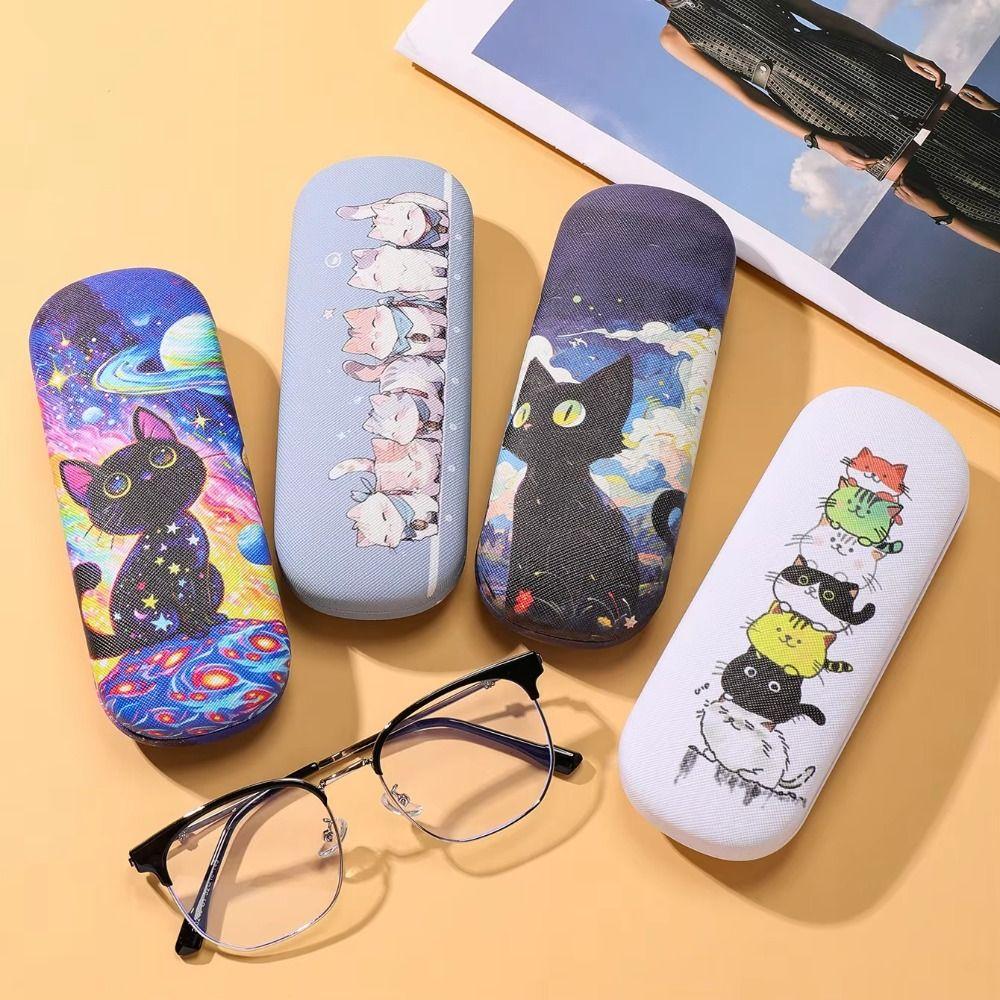 Чехол для очков с принтом кота, устойчивый к давлению, Креативная коробка для хранения солнцезащитных очков, Новый протектор для очков