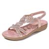 2024 Hot Flat Bottom Large Size Fashion Sandals Women Silver Gold Party Diamonds Summer Shoes Girls Low Heels Sandalias Mujer